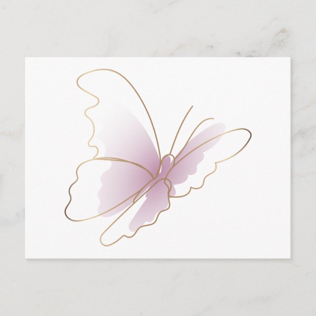 POSTAL MARIPOSA DE PURPLE DE ARTE DE LÍNEA (Anverso)