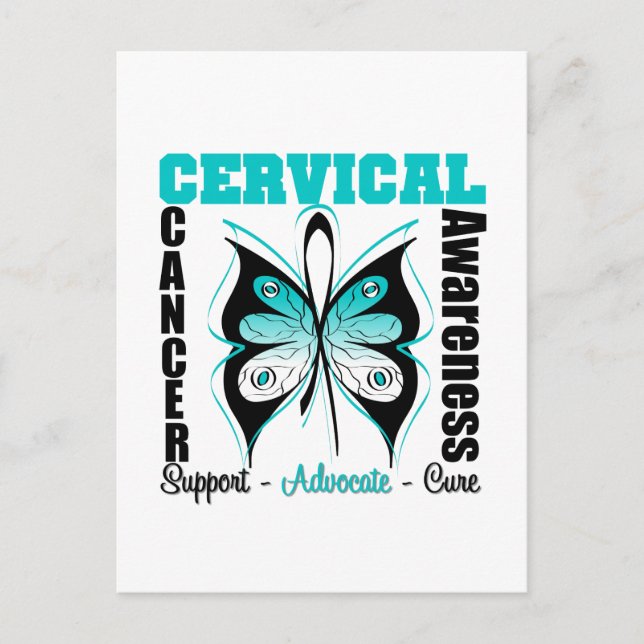 Postal Mariposa de sensibilización sobre el cáncer cervic (Anverso)