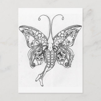 Postal Mariposa de Steampunk