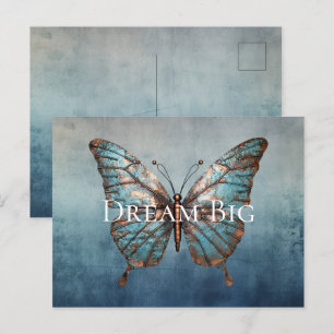 Postal Mariposa de textura gris azul