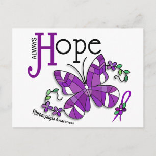Postal Mariposa de vidrio manchado Fibromialgia