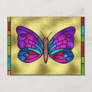 Postal Mariposa de vidrio templado