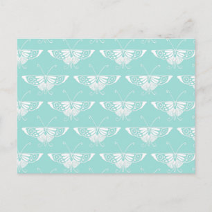 Postal Mariposa Deco estilizada - azul hielo