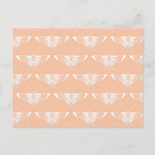 Postal Mariposa Deco estilizada - melocotón suave