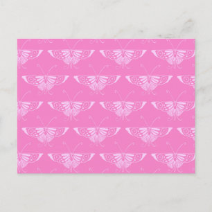 Postal Mariposa Deco estilizada - rosa orquídea