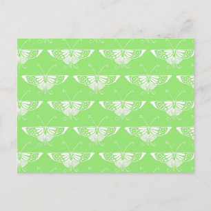 Postal Mariposa Deco estilizada - verde lima