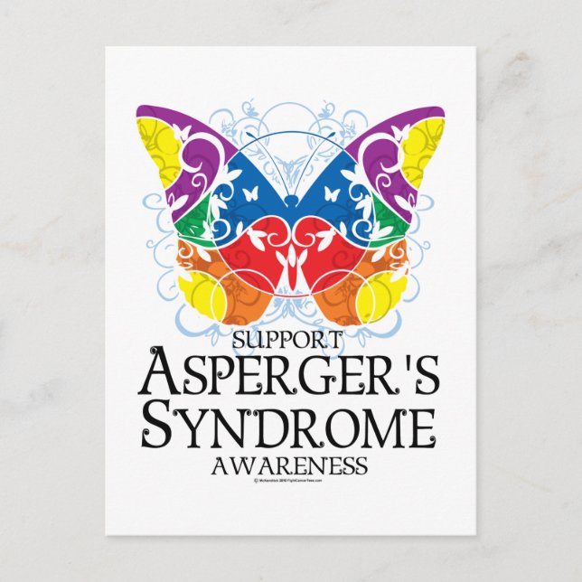 Postal Mariposa del Síndrome de Asperger (Anverso)