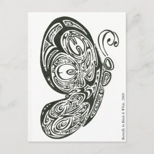 Postal Mariposa en blanco y negro, 2009