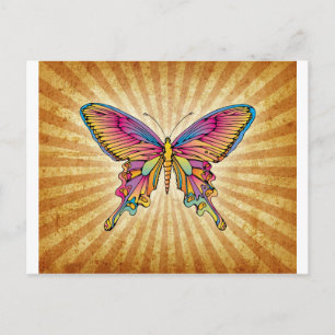 Postal Mariposa en el fondo