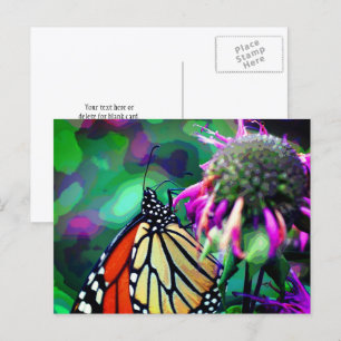 Postal Mariposa En Flor Arte Personalizado De La Naturale