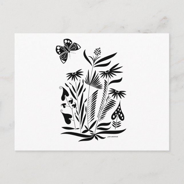 Postal Mariposa en la hierba (Anverso)