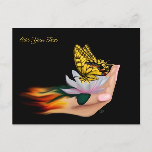 Postal Mariposa en Lotus Bloom (Anverso)