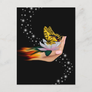Postal Mariposa en Lotus Bloom