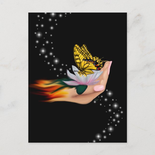 Postal Mariposa en Lotus Bloom (Anverso)