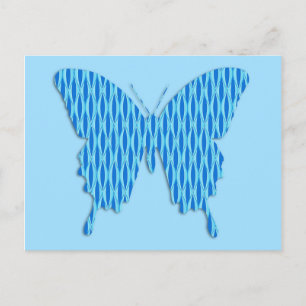 Postal Mariposa en papel abstracto - tonos azules