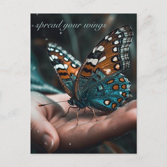 Postal Mariposa en tu personalizable de mano (Anverso)