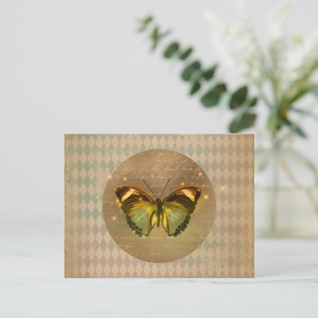 Postal Mariposa encantada (Anverso de pie)