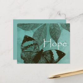 Postal Mariposa Esperanzadora Inspiradora Verde