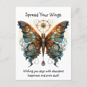Postal Mariposa extiende tus alas buena suerte