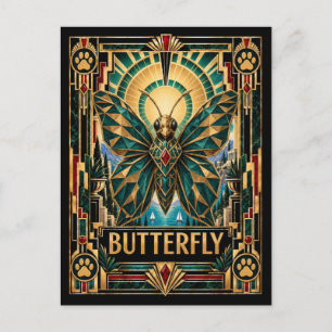 Postal Mariposa, Fauna Art Déco