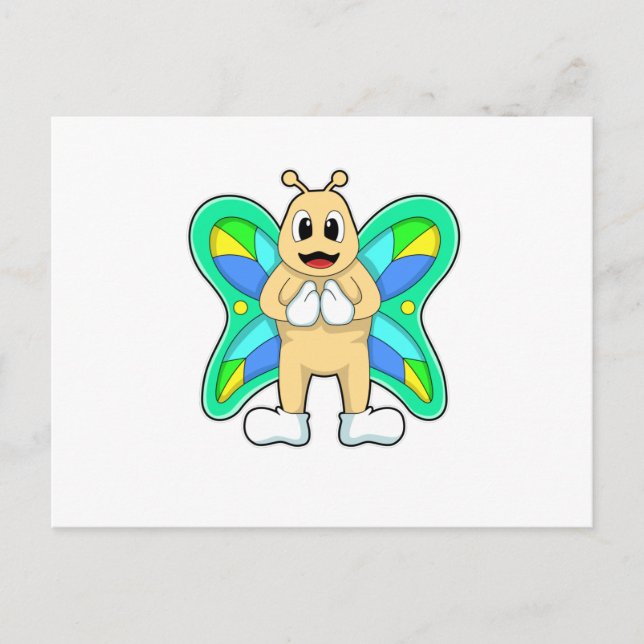 Postal Mariposa feliz (Anverso)