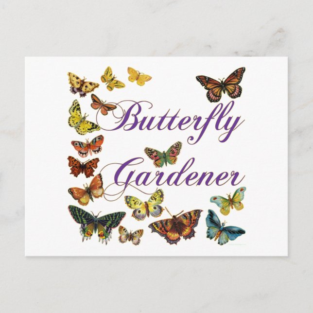 Postal Mariposa Gardener Saying (Anverso)