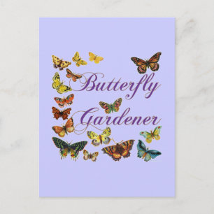 Postal Mariposa Gardener Saying