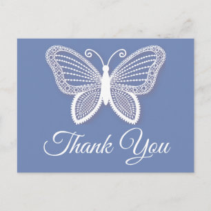 Postal Mariposa Gracias Centaurea Azul Mariposas