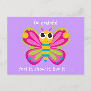 Postal Mariposa Gratitude