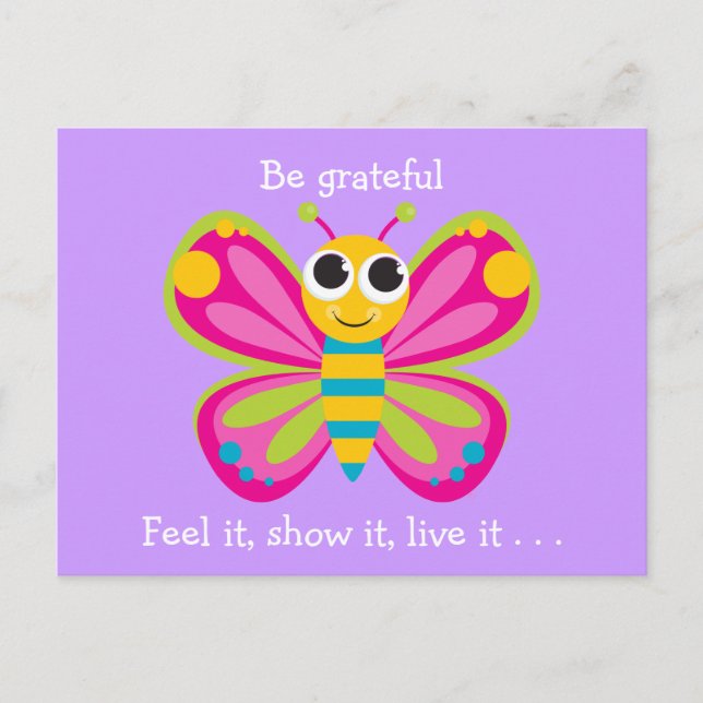 Postal Mariposa Gratitude (Anverso)