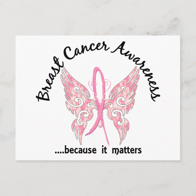 Postal Mariposa Grunge Tattoo 6.1 Cáncer de Mama (Anverso)