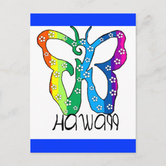 Postal Mariposa Hawaii diciendo