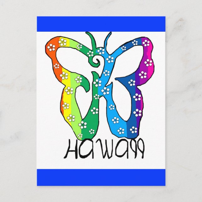 Postal Mariposa Hawaii diciendo (Anverso)