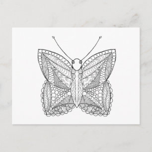 Postal Mariposa inspirada en el diseño tropical