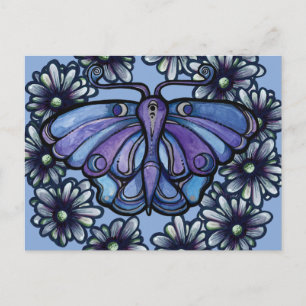Postal Mariposa Luna Púrpura MoonChild Polillas Lunares