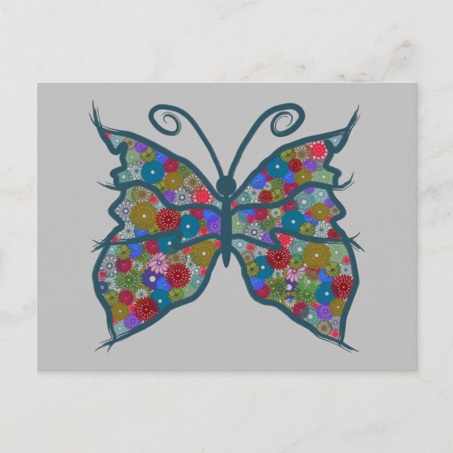 Postal Mariposa - Mandala. "Mantener la creación" - Colec (Anverso)
