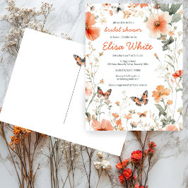 Postal Mariposa Meadow Watercolor Bridal Shower PERSONALI