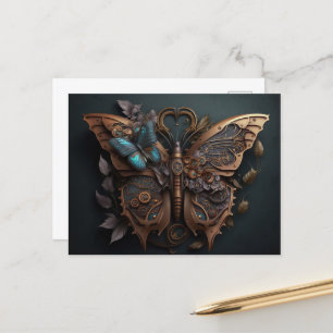 Postal Mariposa mecánica de vapor