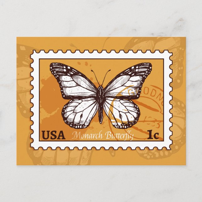 Postal Mariposa monarca (Anverso)