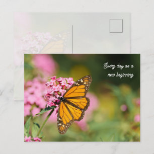 Postal Mariposa monarca edificante e inspiradora