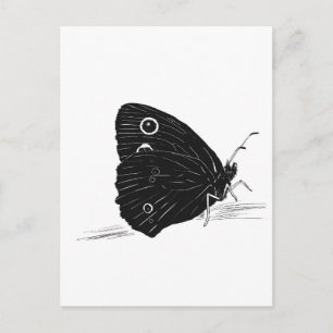 Postal Mariposa monocromo