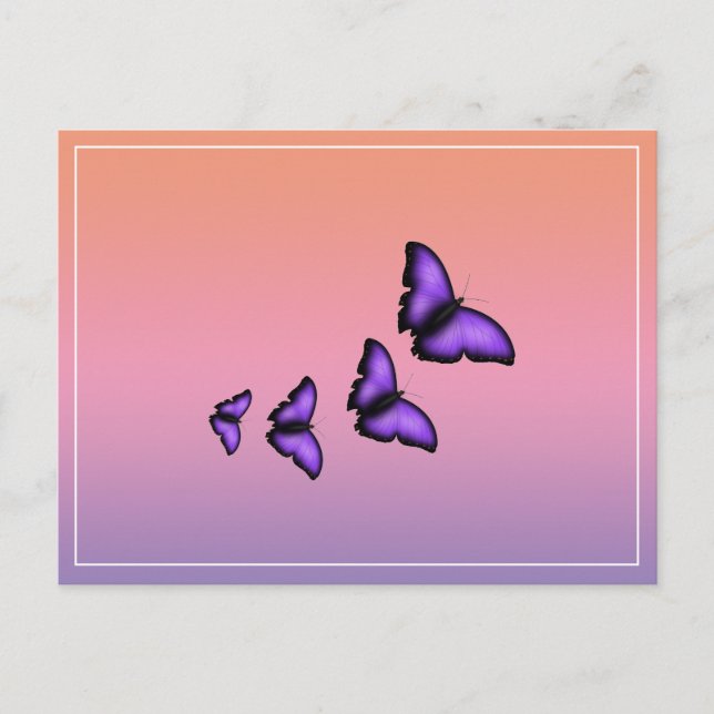 Postal Mariposa morada (Anverso)