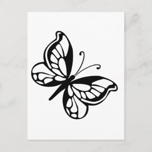 Postal Mariposa negra y blanca