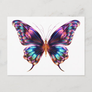 Postal Mariposa púrpura iluminada