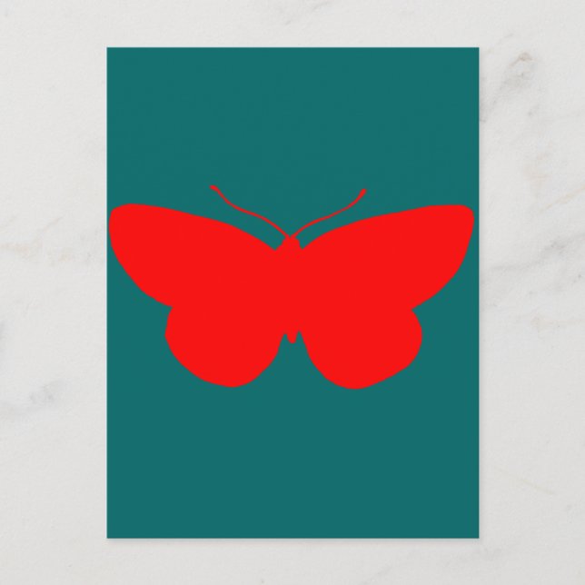 Postal Mariposa roja (Anverso)