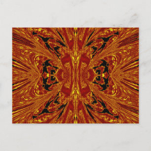 Postal Mariposa roja amarilla