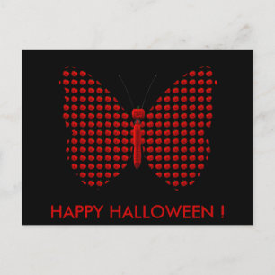 Postal Mariposa Roja de Halloween