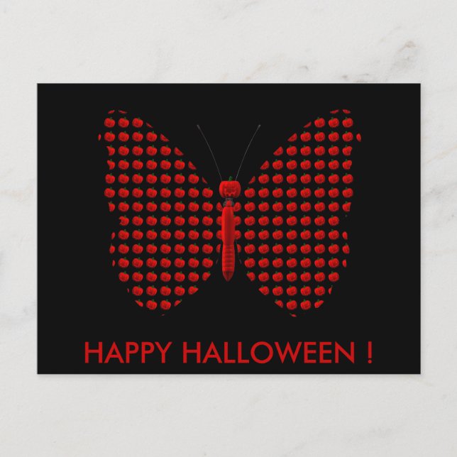 Postal Mariposa Roja de Halloween (Anverso)