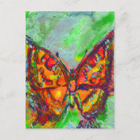 MARIPOSA ROJA EN ROJO VERDE AZUL DERRAME DE ORO VE