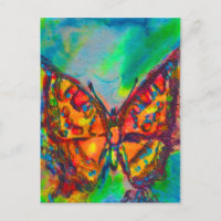 MARIPOSA ROJA EN ROJO VERDE AZUL DERRAME DE ORO VE